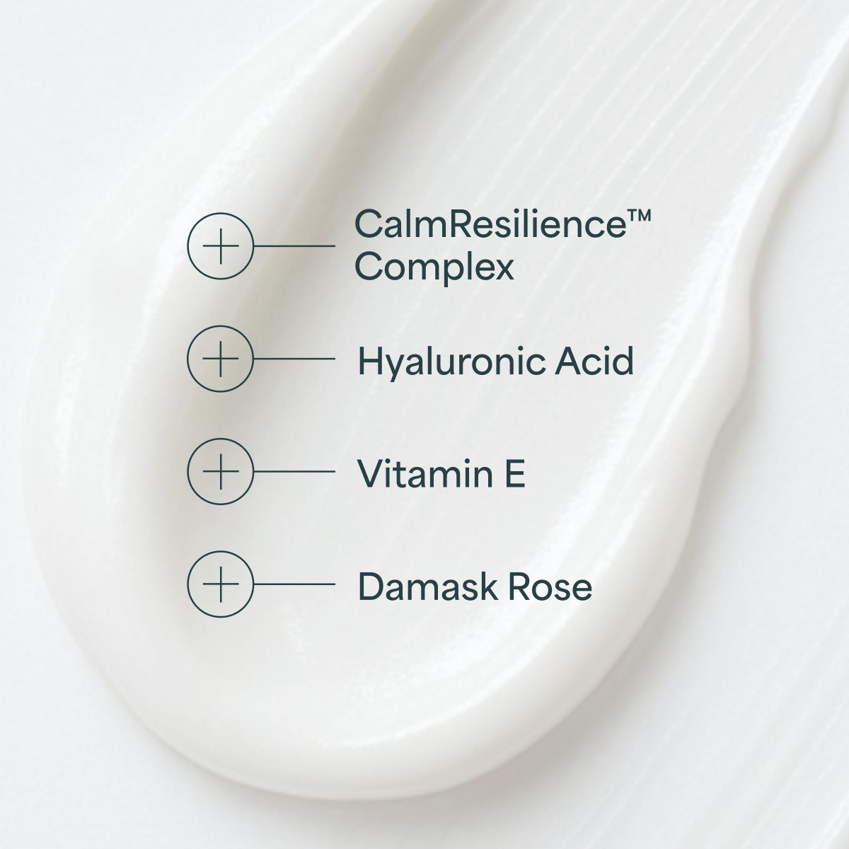 Adaptogenic Soothing Cream with labeled ingredients on a white background