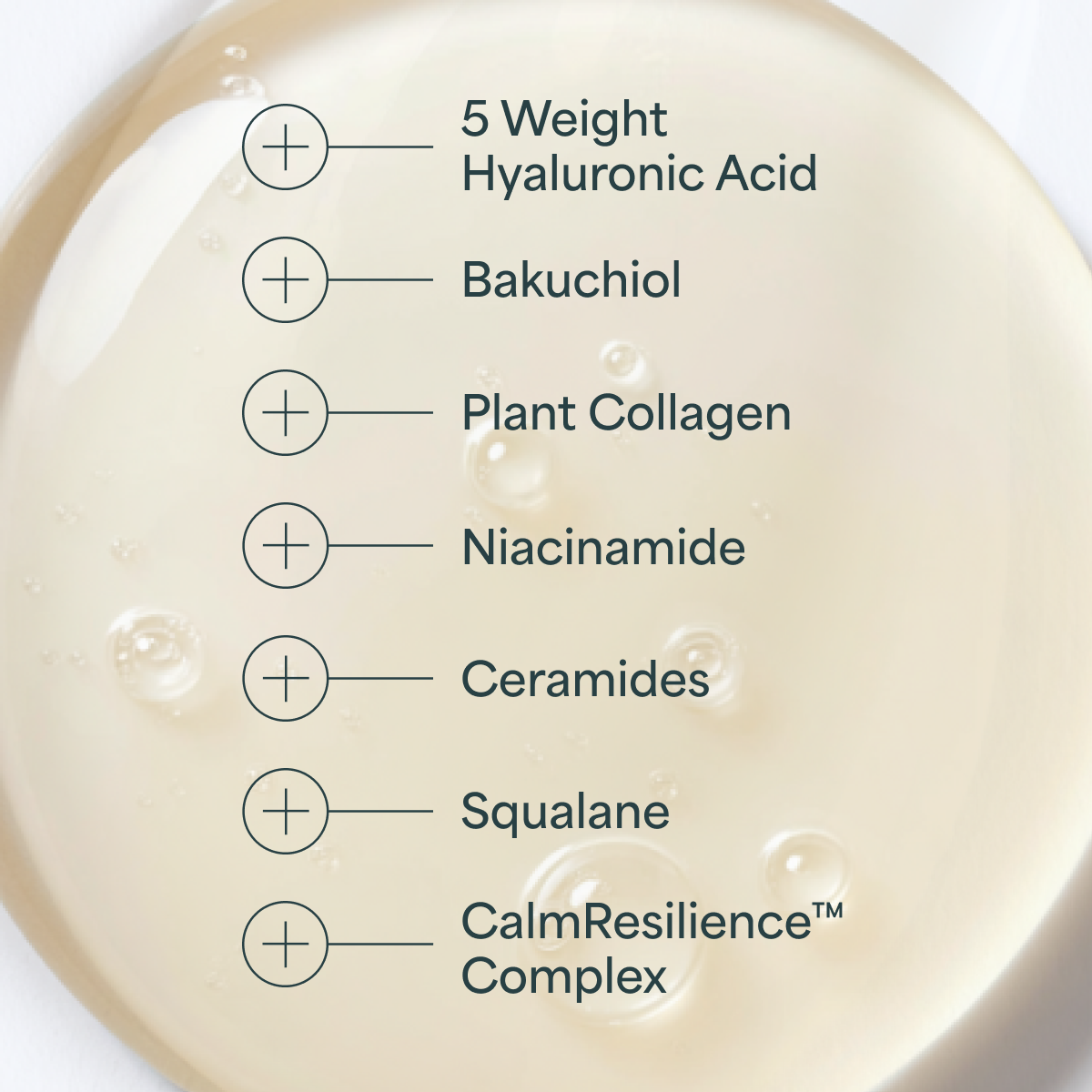 Derma Botanica Repair Serum Ingredients with text labels on a serum drop.